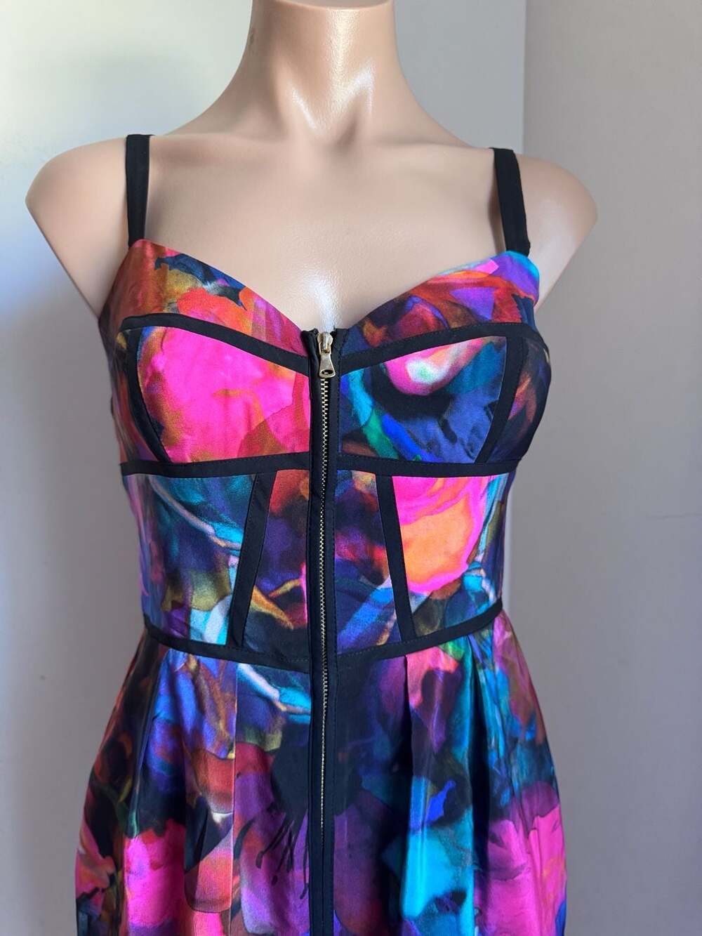 Amanda Uprichard Floral 100% Silk Corset Dress Size Made in the USA - Picture 3 of 6
